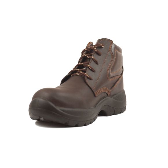 NEW MENS SAFETY WORK BOOTS- IMPACT & SLIP RESISTANT, WATERPROOF | BROWN SIZE 9.5 - Picture 7 of 9